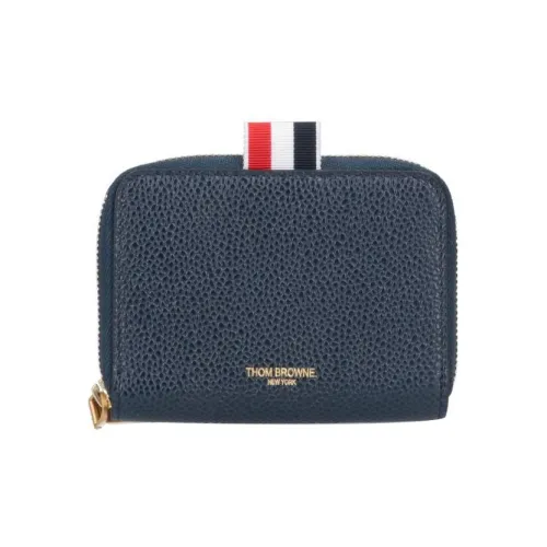 THOM BROWNE· Leather Card Holder Wallet Women's Dark Blue