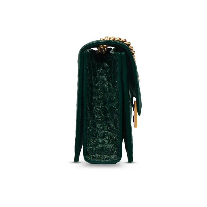 Balenciaga CRUSH Cow Leather Crossbody Bag, Shoulder Bag Mini Women's Green-3