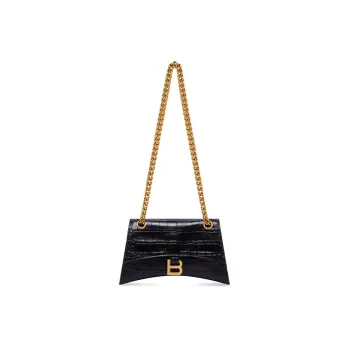 Balenciaga CRUSH Cow Leather Portable Crossbody Bag, Shoulder Bag Women's Black