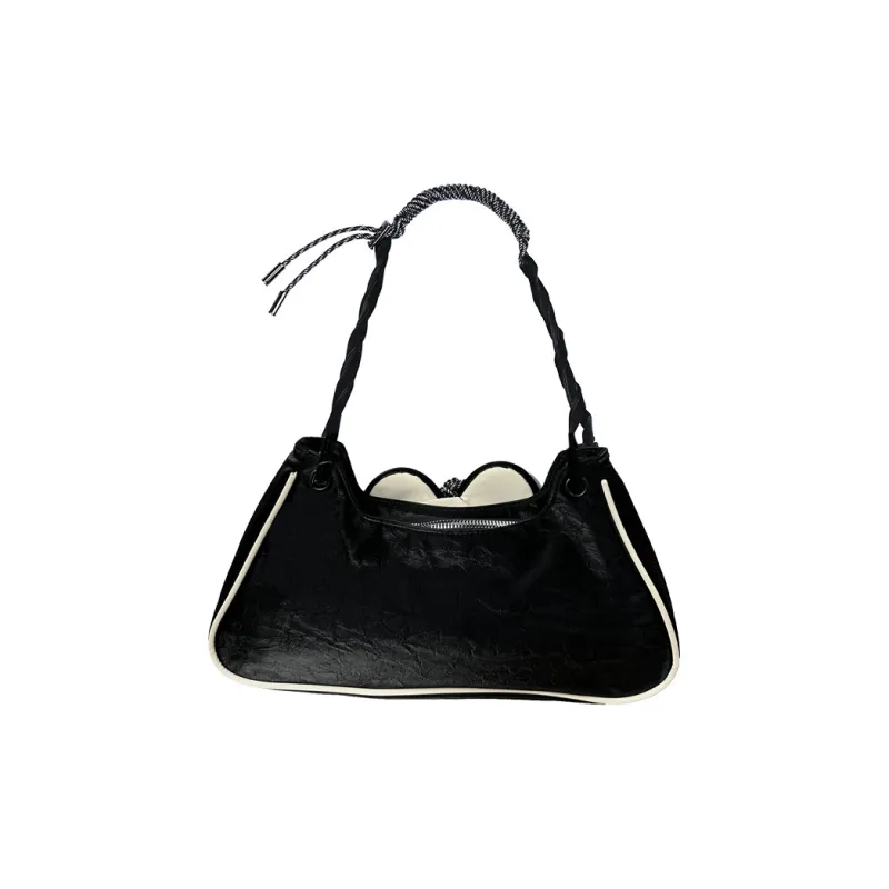 Kenghua Village PU Leather Shoulder Bag Crossbody Bag Shoulder Bag Women's Obsidian Black-2