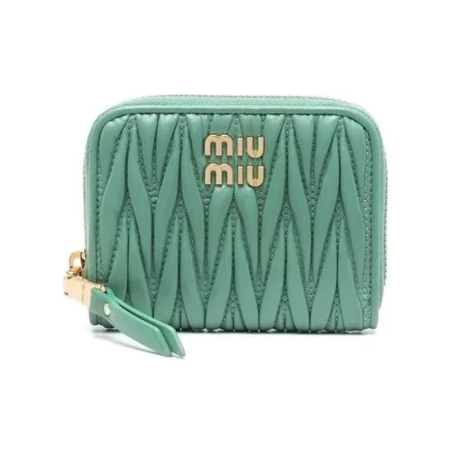 MIU MIU Calfskin Card Holder, Wallet Women's Green