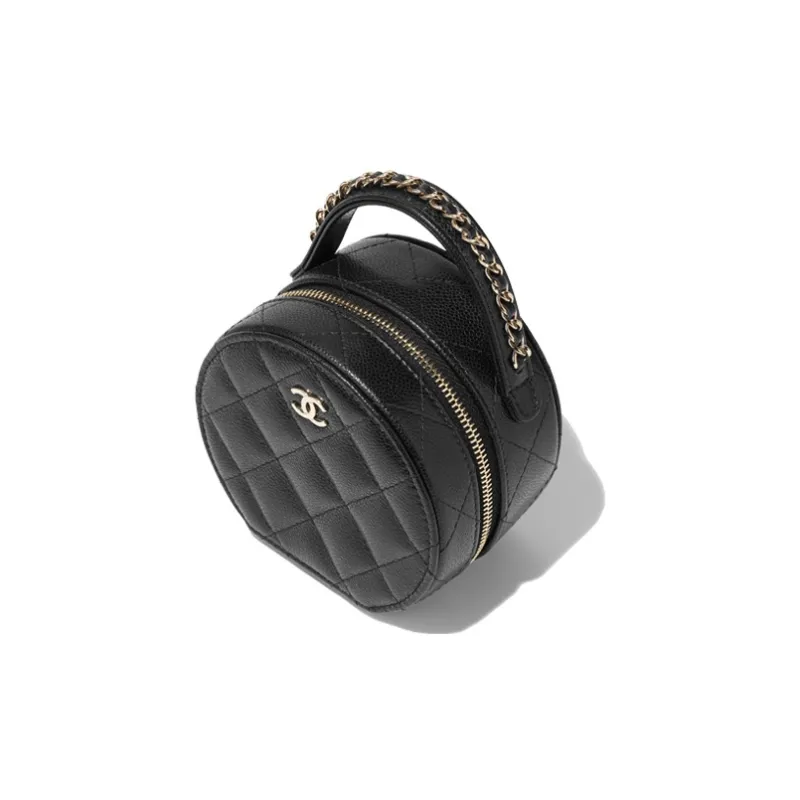 CHANEL Calfskin Jewelry Box Handbag Regular Women's Black-1