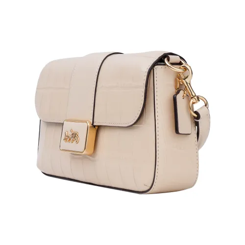 COACH Grace Crocodile Embossed Leather Handbag Shoulder Bag Crossbody Bag Mini Women's Ivory White