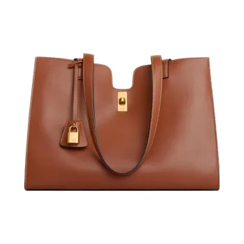 CELINE Cabas Smooth Calf Leather Tote Bag Shopping Bag Shoulder Bag Handbag Regular Women's Brown