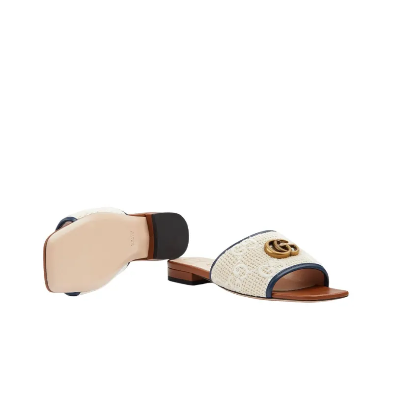 GUCCI Slip Resistant Slide Slippers Women's Ecru-4