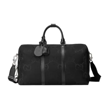 GUCCI Canvas One Shoulder Crossbody Portable Canvas Bag, Travel Bag Trumpets Men's Black