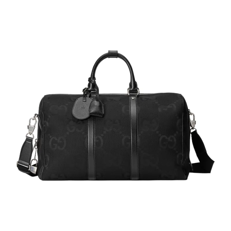 GUCCI Canvas One Shoulder Crossbody Portable Canvas Bag, Travel Bag Trumpets Men's Black-0
