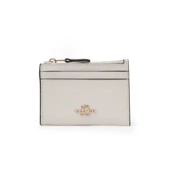 COACH Mini Id Skinny Leather ID Holder Key Pouches Card Holders Mini Women's White