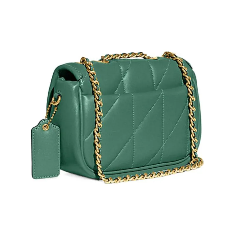 COACH Pillow Sheepskin Crossbody Bag Shoulder Bag Small Size Women's Green-2
