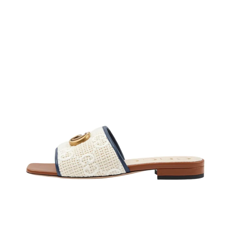 GUCCI Slip Resistant Slide Slippers Women's Ecru-0