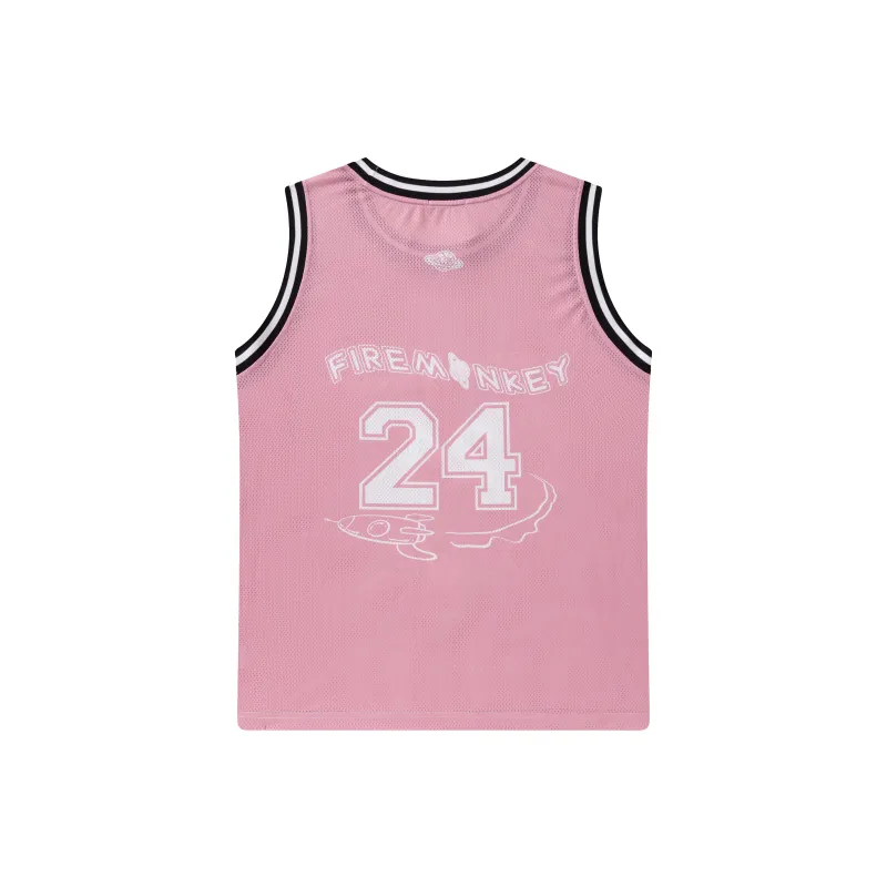 FireMonkey Basketball Jerseys Unisex Pink-1