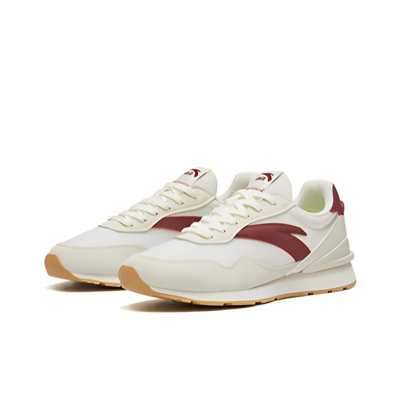 Anta Cushioning Anti Slip And Wear Resistant Low Top Sports Casual Shoes Men's White Gray Red-1