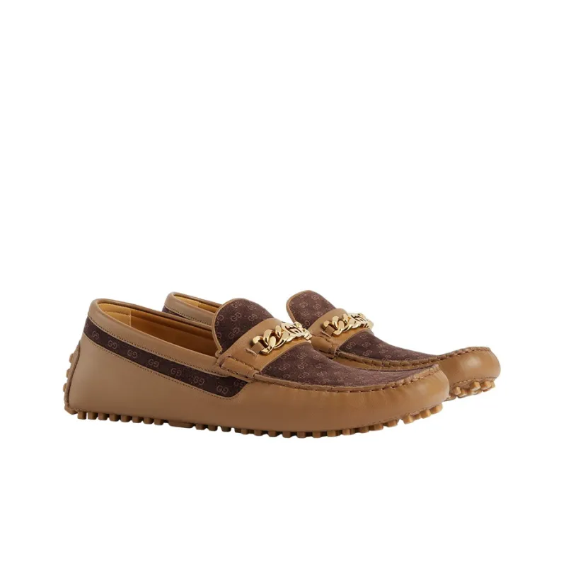GUCCI Interlocking Casual Shoes Men's Brown-1