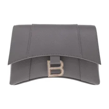 Balenciaga Downtown Cow Leather Patchwork With Sheepskin Shoulder Bag Crossbody Bag Men's Gray