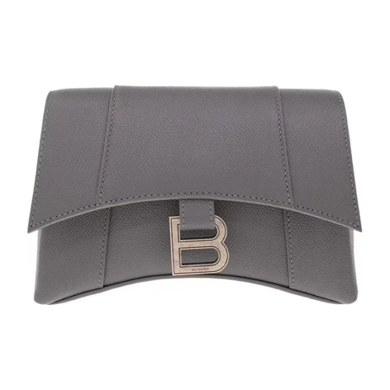 Balenciaga Downtown Cow Leather Patchwork With Sheepskin Shoulder Bag Crossbody Bag Men's Gray-0