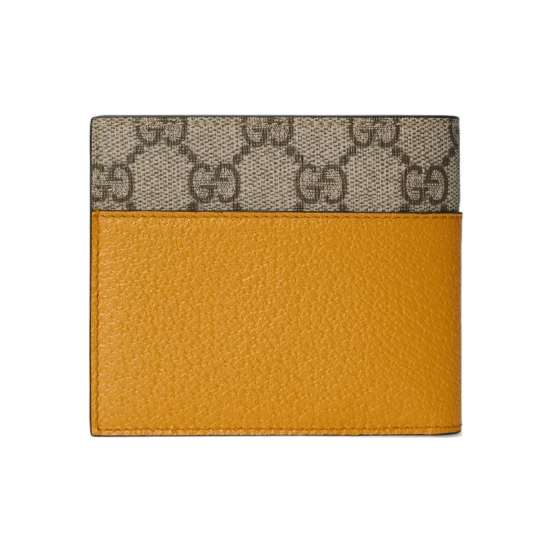 GUCCI Canvas With Leather Trim Wallet Men's Yellow/Ebony-3