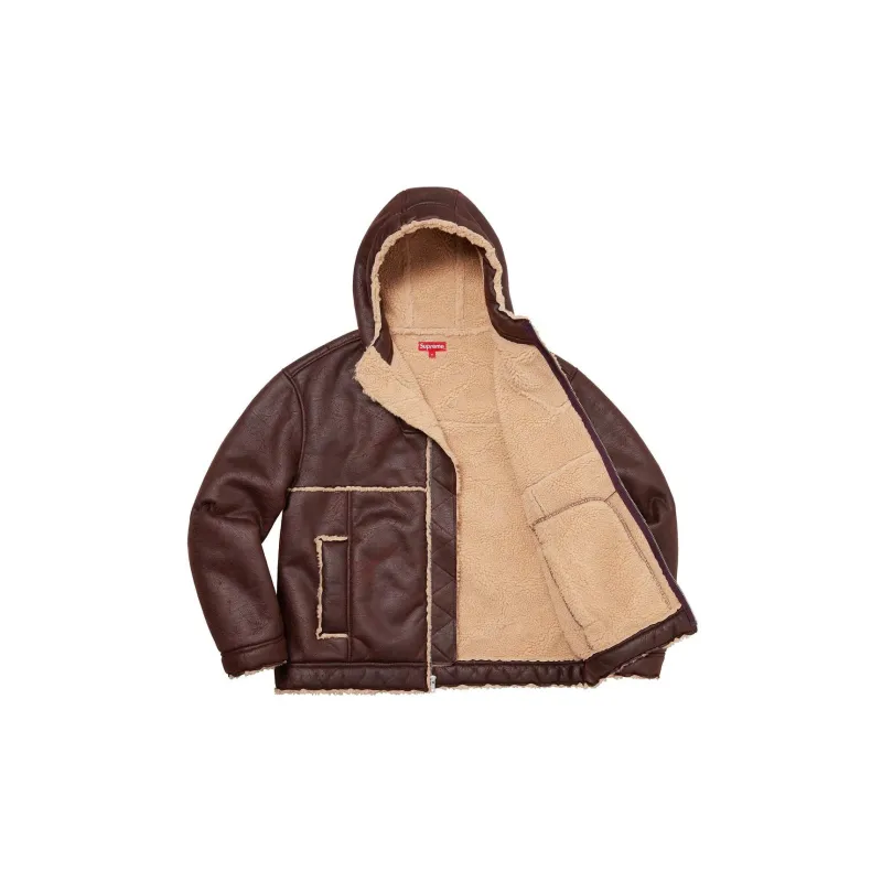 Supreme Faux Shearling Hooded Jacket SS23-6
