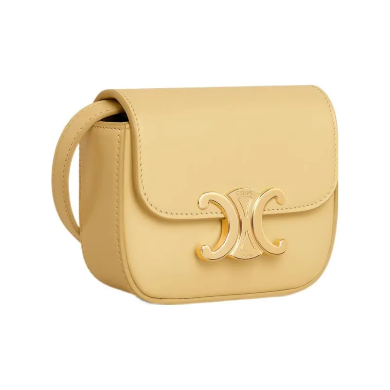 CELINE Triomphe Calfskin Shoulder Bag Crossbody Bag Mini Women's Yellow-1