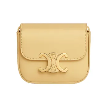 CELINE Triomphe Calfskin Shoulder Bag Crossbody Bag Mini Women's Yellow