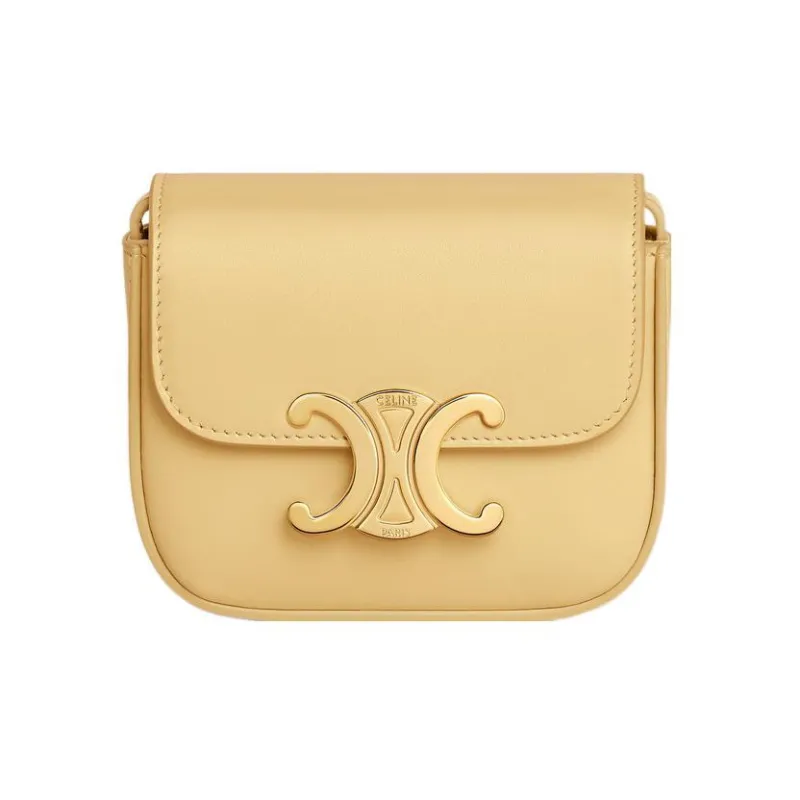 CELINE Triomphe Calfskin Shoulder Bag Crossbody Bag Mini Women's Yellow-0