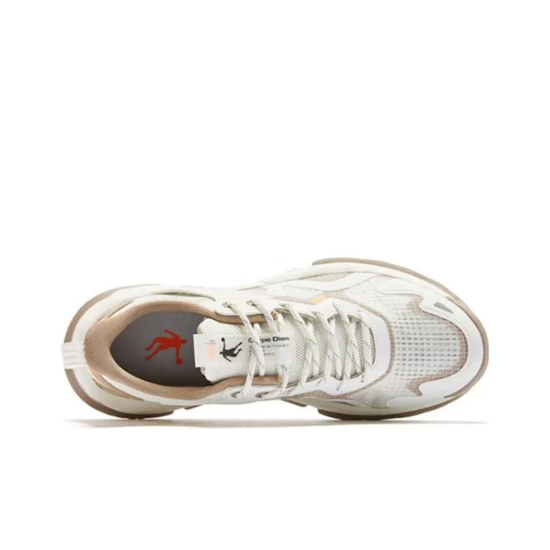 QIAODAN Shock Absorbers With Slip Resistant And Abrasion Resistant Properties Low Top Running Shoes Men's Gray Brown-3