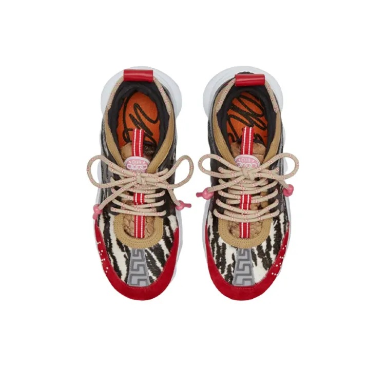 VERSACE Women's Chain Reaction 'Red Animalier Pattern'-3