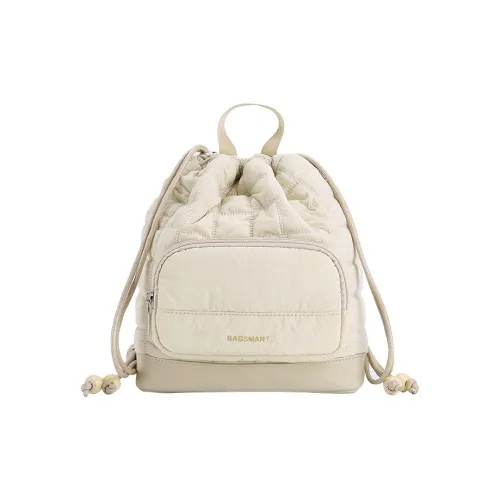 BAGSMART PU Backpack Mini Women's Apricot/Light Blue