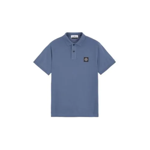 STONE ISLAND Polo Shirts Unisex Air Force Blue