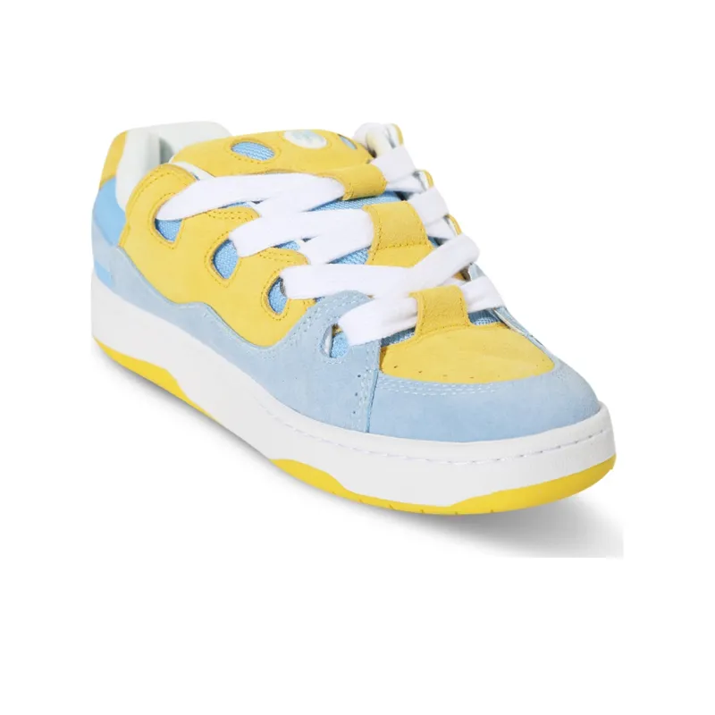 Ollieskate Bake Slip Resistant Skateboard Shoes Unisex Blue Yellow-2