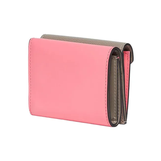 FENDI Leather Wallet Medium Size Women's Pink/Brown-1