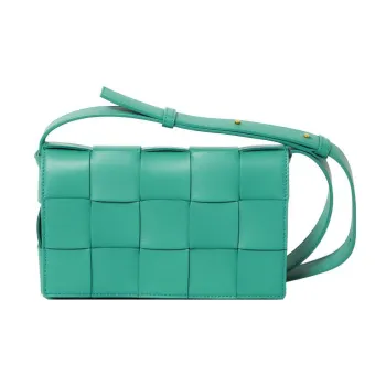 Bottega Veneta CASSETTE Sheepskin Crossbody Bag Shoulder Bag Women's Green