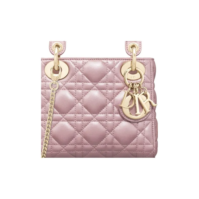 DIOR Lady Dior Sheepskin Dior Bag Shoulder Bag Crossbody Bag Handbag Mini Women's Lotus Pink/Candy Color-4
