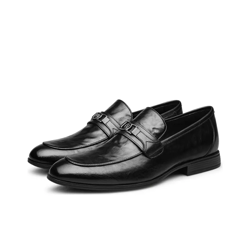 ZRO Dress Shoes Men Low Top Black/Dark Brown-1