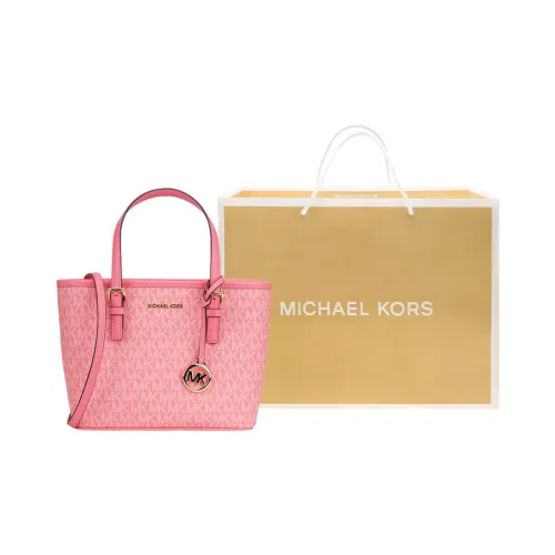 MICHAEL KORS Jet Set Coated Canvas Tote Bag, Shopping Bag, Handbag, Shoulder Bag, Crossbody Bag Women's Dragon Fruit