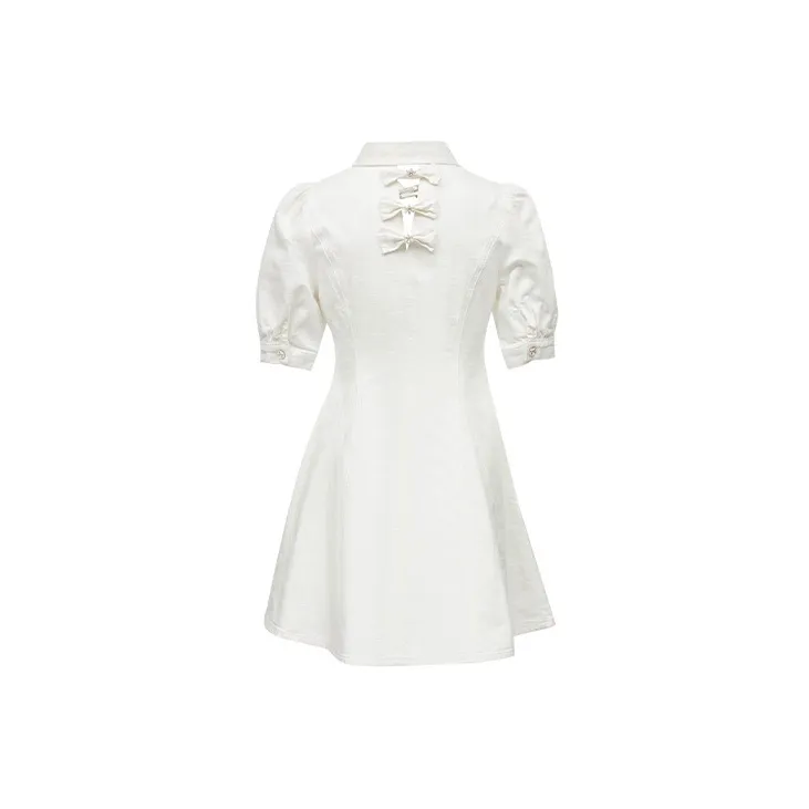ONLY Short Sleeved Dresses Women's Raw White-1