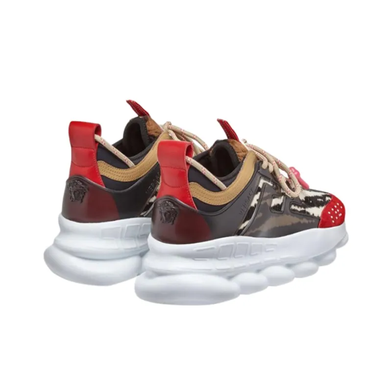 VERSACE Women's Chain Reaction 'Red Animalier Pattern'-2