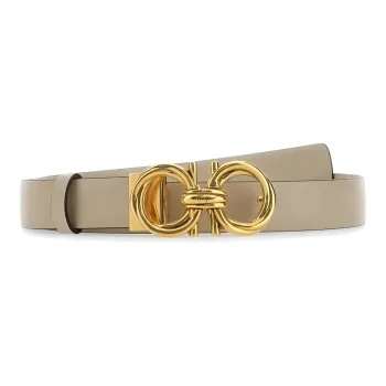Ferragamo Leather Belts Women's Beige