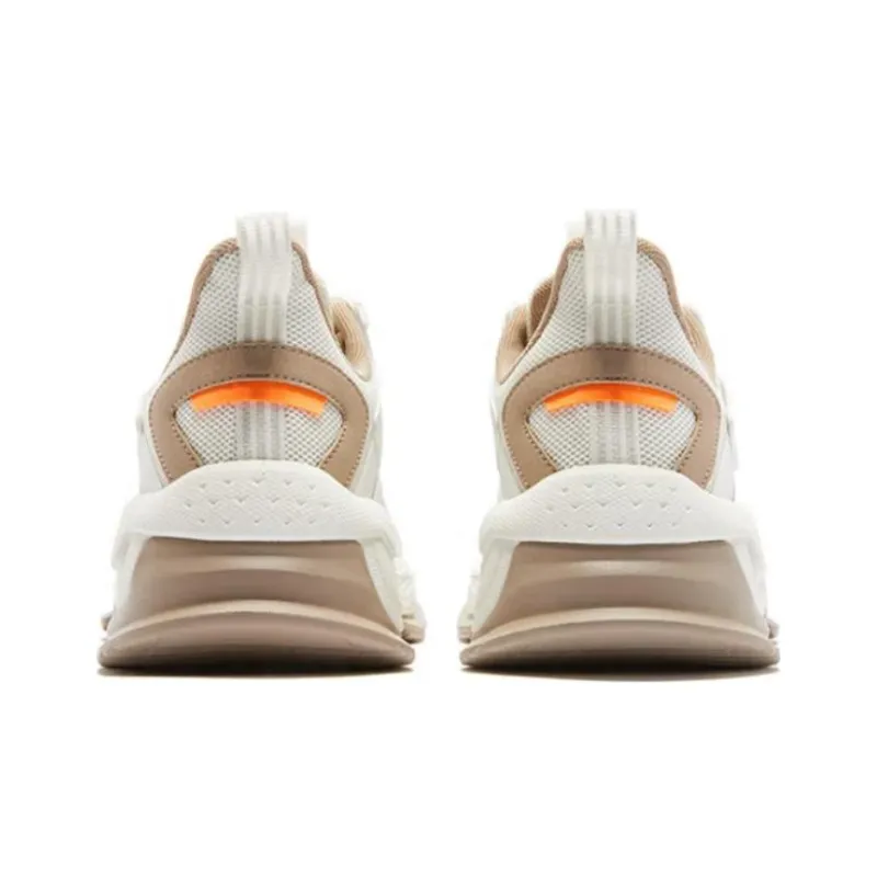 QIAODAN Shock Absorbers With Slip Resistant And Abrasion Resistant Properties Low Top Running Shoes Men's Gray Brown-4