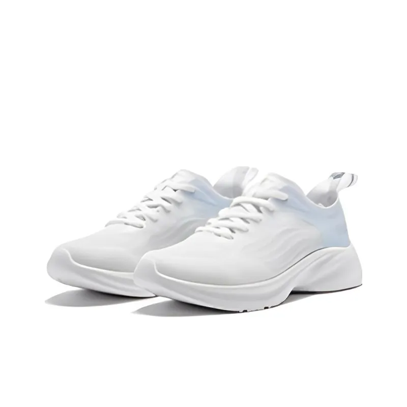 QIAODAN Light Speed 2.0 Slip Resistant, Abrasion Resistant, Lightweight Low Top Running Shoes Women's White Blue-2