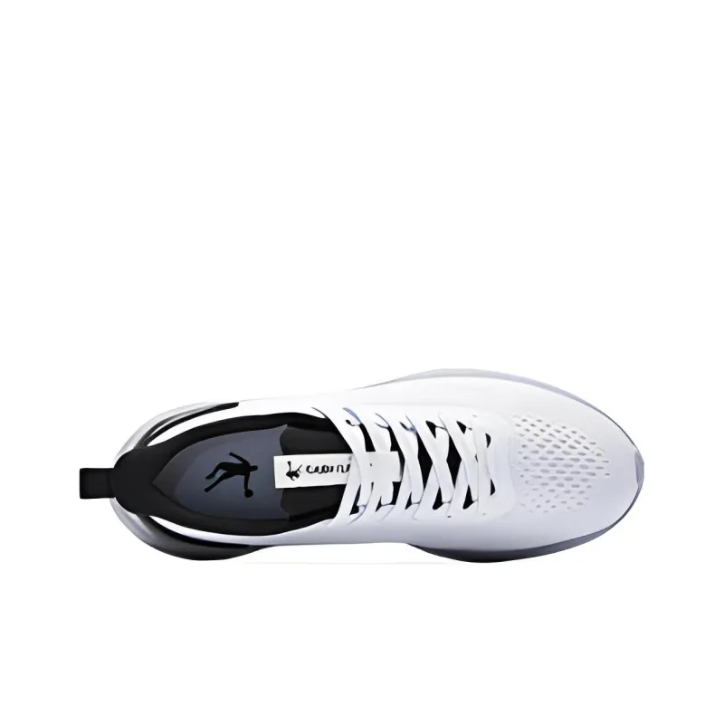 QIAODAN Slip Resistant, Abrasion Resistant, Lightweight Low Top Running Shoes Men's White Black-3