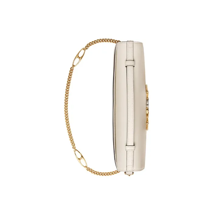 GUCCI Zumi Leather Portable Crossbody Bag Shoulder Bag Small Size Women's White-5