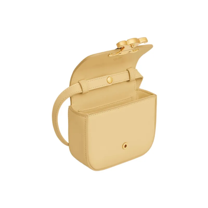 CELINE Triomphe Calfskin Shoulder Bag Crossbody Bag Mini Women's Yellow-3