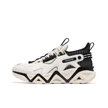 QIAODAN Cushioning Anti Slip And Wear Resistant Low Top Running Shoes Men's White Black