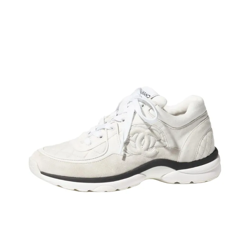CHANEL Low Top Casual Shoes Women's Light Gray-1