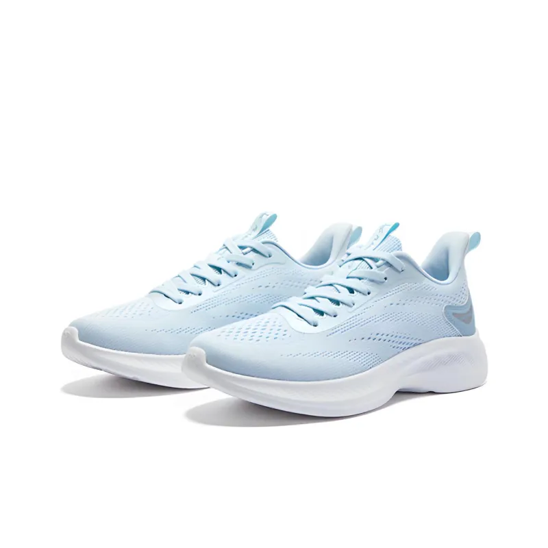 QIAODAN Anti Slip And Wear Resistant Lightweight Low Top Running Shoes Men's White Blue-2