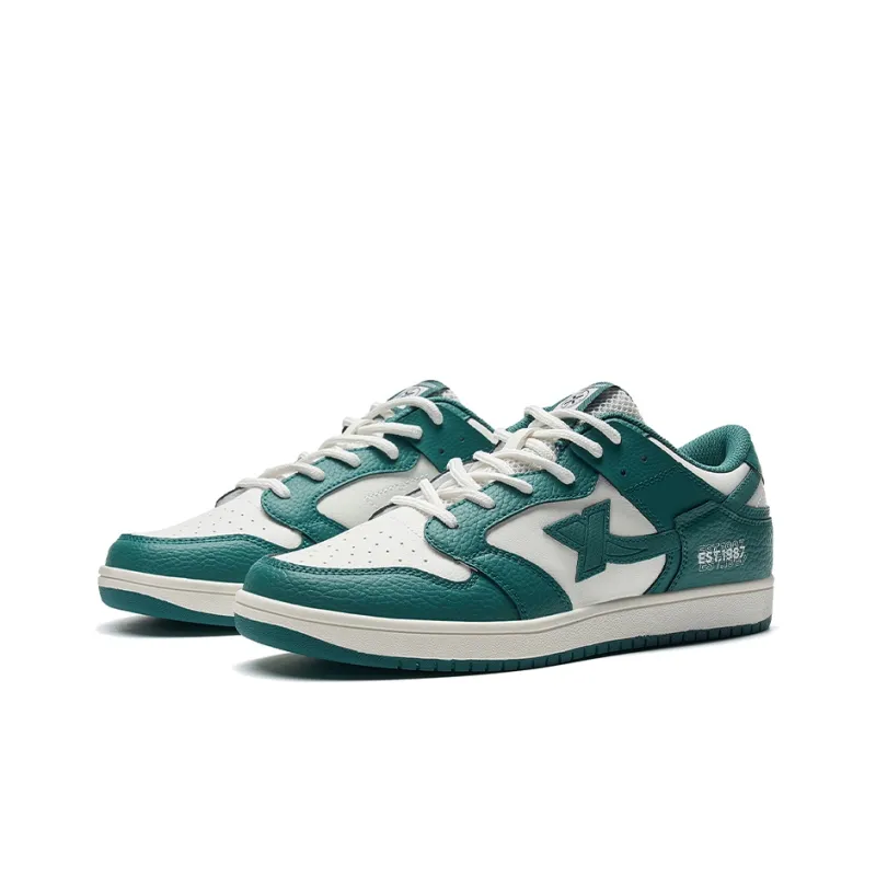 XTEP Low-Top Skateboard Shoes Men's White Green-2