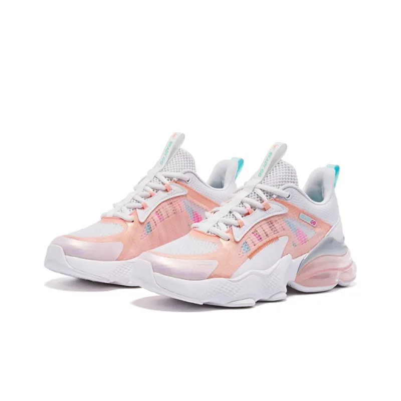QIAODAN North Meditation 2.0 Running Shoes Women's Low Top White/Blue/Pink-2
