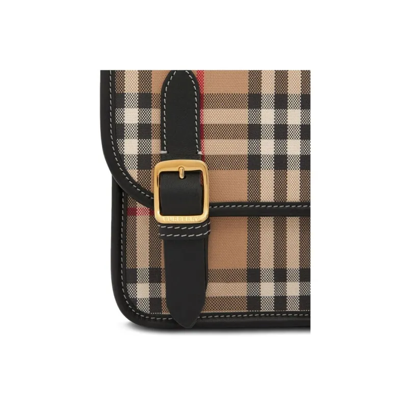 Burberry Vintage Cotton With Leather Messenger Bag Crossbody Bags Shoulder Bags Kids' Archive Beige-4