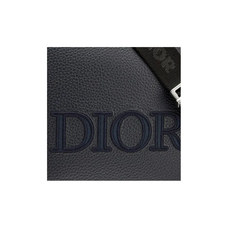 DIOR Grained Calfskin Messenger Bag Crossbody Bag Shoulder Bag Men's Navy-3