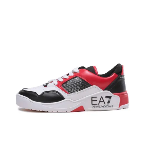 EMPORIO ARMANI EA7 Skateboard Shoes Unisex Low-Top Red Black